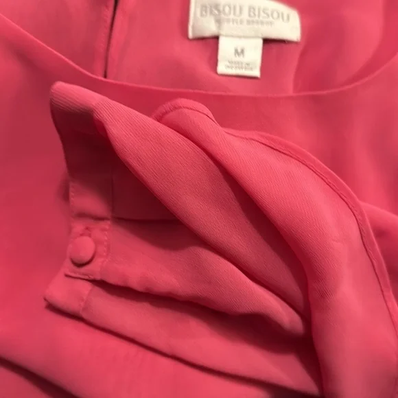 🌸Bisou Bisou🌸 Sheer Barbie Pink Blouse; S Med, Lovely EUC - Picture 7 of 7